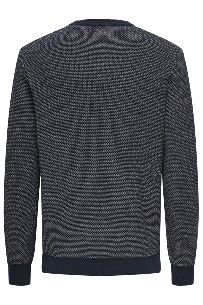 ONSMORGAN 12 STRUCTURE CREW KNIT NO 22033297 NAVY BLAZER/ CLOUD DANCER